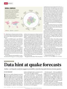 nature.2018-Italian earthquake data hint at possibility of forecasting one type of quake