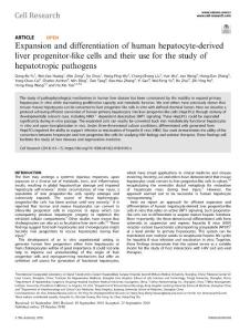 cr.2018-Expansion and differentiation of human hepatocyte-derived liver progenitor-like cells and their use for the study of hepatotropic pathogens