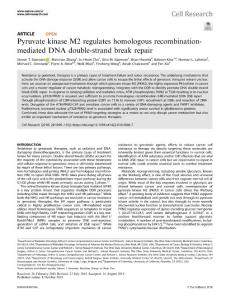 cr.2018-Pyruvate kinase M2 regulates homologous recombination-mediated DNA double-strand break repair