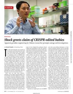 Science-2018-Shock greets claim of CRISPR-edited babies