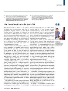 The-fate-of-medicine-in-the-time-of-AI_2018_The-Lancet