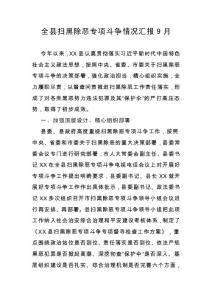 全縣掃黑除惡專項斗爭情況匯報