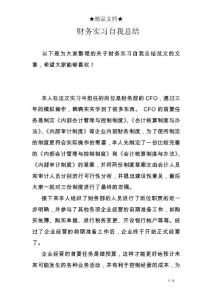 財務實習自我總結
