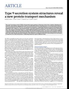 nature.2018-Type 9 secretion system structures reveal a new protein transport mechanism
