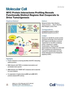 MYC-Protein-Interactome-Profiling-Reveals-Functionally-Distinct_2018_Molecul