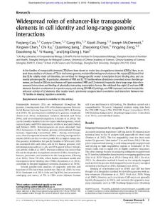 Genome Res.-2018-Cao-Widespread roles of enhancer-like transposable elements in cell identity and long-range genomic interactions