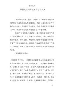 最新黨支部年度工作總結范文