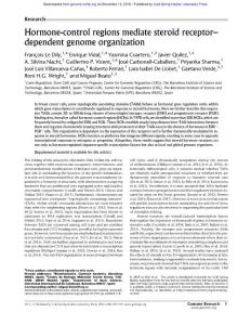 Genome Res.-2018-Le Dily-Hormone-control regions mediate steroid receptor– dependent genome organization