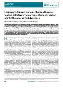 nn.2019-Locus coeruleus activation enhances thalamic feature selectivity via norepinephrine regulation of intrathalamic circuit dynamics