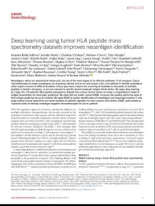 nbt.4313-Deep learning using tumor HLA peptide mass spectrometry datasets improves neoantigen identification