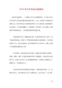 2019年大學生社會實踐報告模板