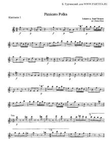 拨弦波尔卡 单簧管四重奏乐谱