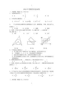 2019中考数学模拟试题附答案