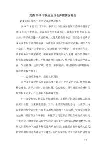 黨委2019年民主生活會開展情況報告