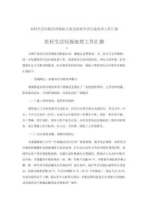 農村生活垃圾治理驗收方案及農村生活垃圾處理工作匯報