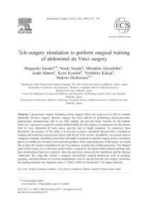 Tele-surgery simulation to perform surgical training of abdominal da Vinci surgery