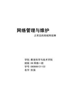 常见的lan故障