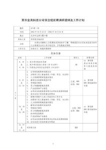 某农业高科技公司项目组前期调研提纲及工作计划