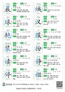 部编版三年级语文上册写字表字卡免费版