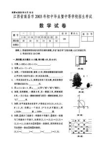 2003江西南昌市中考数学试题及答案
