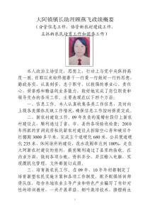 大阿鎮鎮長助理顧燕飛政績概要