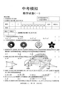 2011年中考模擬數(shù)學試卷