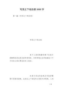 穹頂之下觀后感3000字