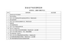 安全生產(chǎn)內(nèi)控資料清單