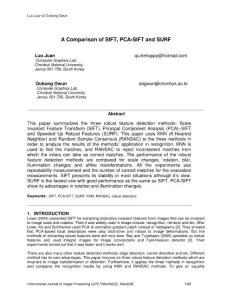 (IJIP 2009)  A Comparison of SIFT, PCA-SIFT and SURF