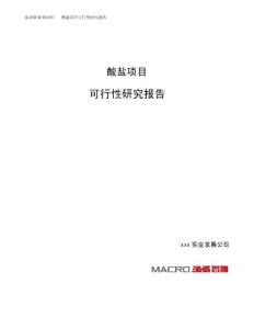 酸盐项目可行性研究报告（总投资3000万元）（14亩）