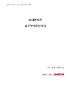 钛白板项目可行性研究报告（总投资7000万元）（32亩）