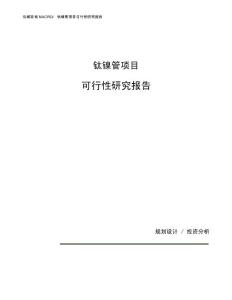 钛镍管项目可行性研究报告（总投资8000万元）（36亩）