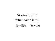人教版七年级英语上册 （浙江）starter unit 3 what color is it第1课时