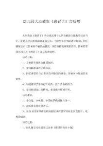 幼兒園大班教案《感冒了》含反思