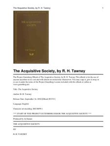 The_Acquisitive_Society