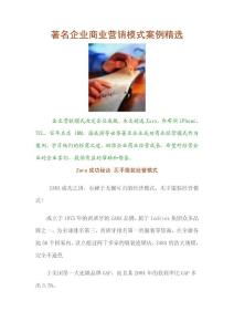 著名企业商业营销模式案例精选