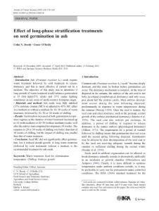 Effect of long-phase stratification treatments on seed germination in ash