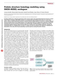 Protein Structure homology modeling using SWISS-MODEL workspace