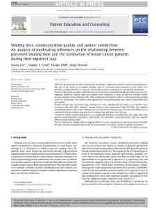 waiting time, communication quality, and patient satisfaction_ an analysis of moderating influences on the relationship between perceived waiting t