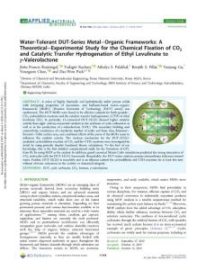 water-tolerant dut-series metal-organic frameworks_ a theoretical-experimental study for the chemical fixation of co2 and catalytic transfer hydrog