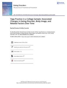 yoga practice in a college sample_ associated changes in eating disorder, body image, and related factors over time.[2019][eat disord]