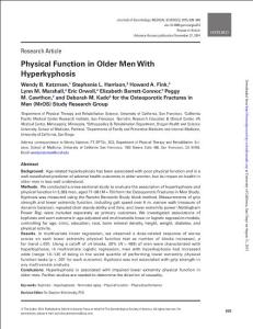 Physical function in older men with hyperkyphosis（老年男性后凸畸形的身体功能）