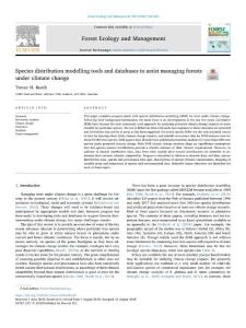 Species distribution modelling tools and databases to assist managing forestsunder climate change