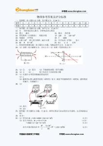 2011年连云港中考物理试题答案