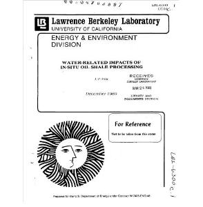 WATER-RELATED IMPACTS OF IN-SITY OIL SHALE PROCESSING（城市油頁巖處理中與水有關(guān)的影響）