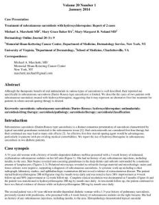 Treatment of subcutaneous sarcoidosis with hydroxychloroquine Report of 2 cases（羟氯喹治疗皮下结节病2例报告）