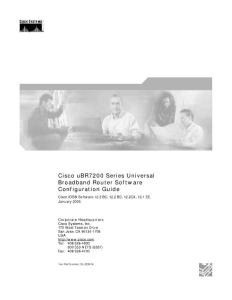 Cisco uBR7200 Series Universal Broadband Router Software Configuration Guide