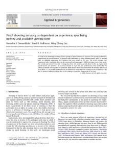 Pistol shooting accuracy as dependent on experience, eyes being opened and available viewing time