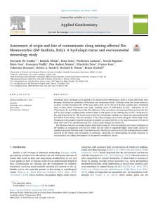 Assessment of origin and fate of contaminants along mining-affected Rio Montevecchio (SW Sardinia, Italy) A hydrologic-tracer and environmental mineralogy study