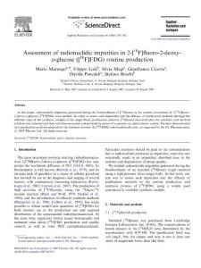Assessment of radionuclidic impurities in 2-[18F]fluoro-2-deoxy-d-glucose ([18F]FDG) routine production
